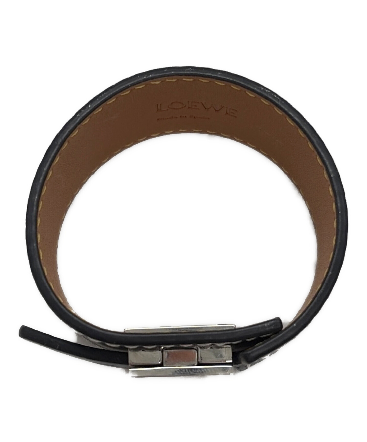 中古・古着通販】LOEWE (ロエベ) アナグラムメタルプレート レザー