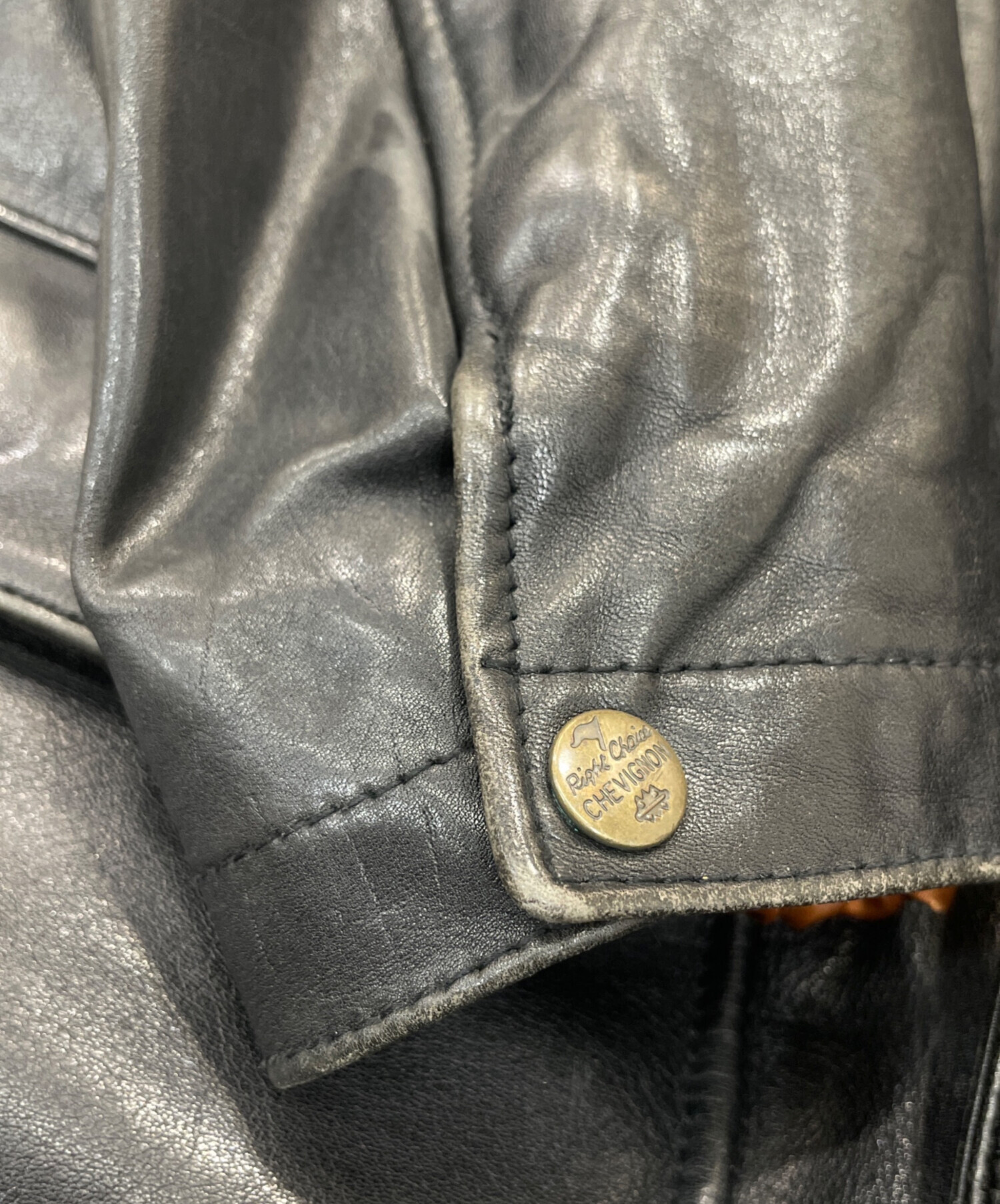 中古・古着通販】CHEVIGNON (シェビニオン) レザージャケット ブラック