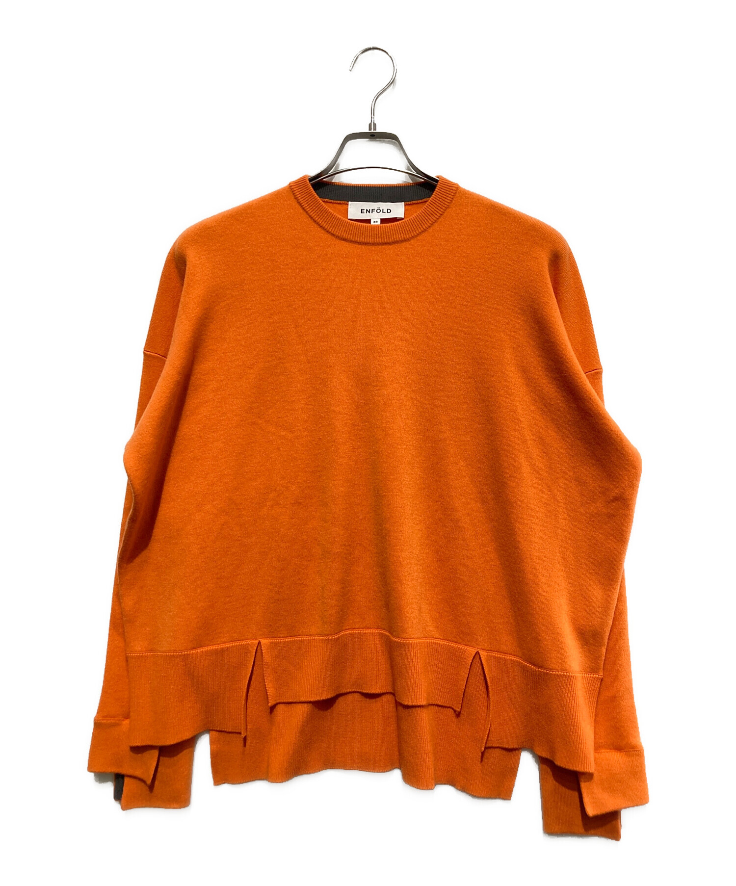 中古・古着通販】ENFOLD (エンフォルド) SLIT-RIB PULLOVER オレンジ