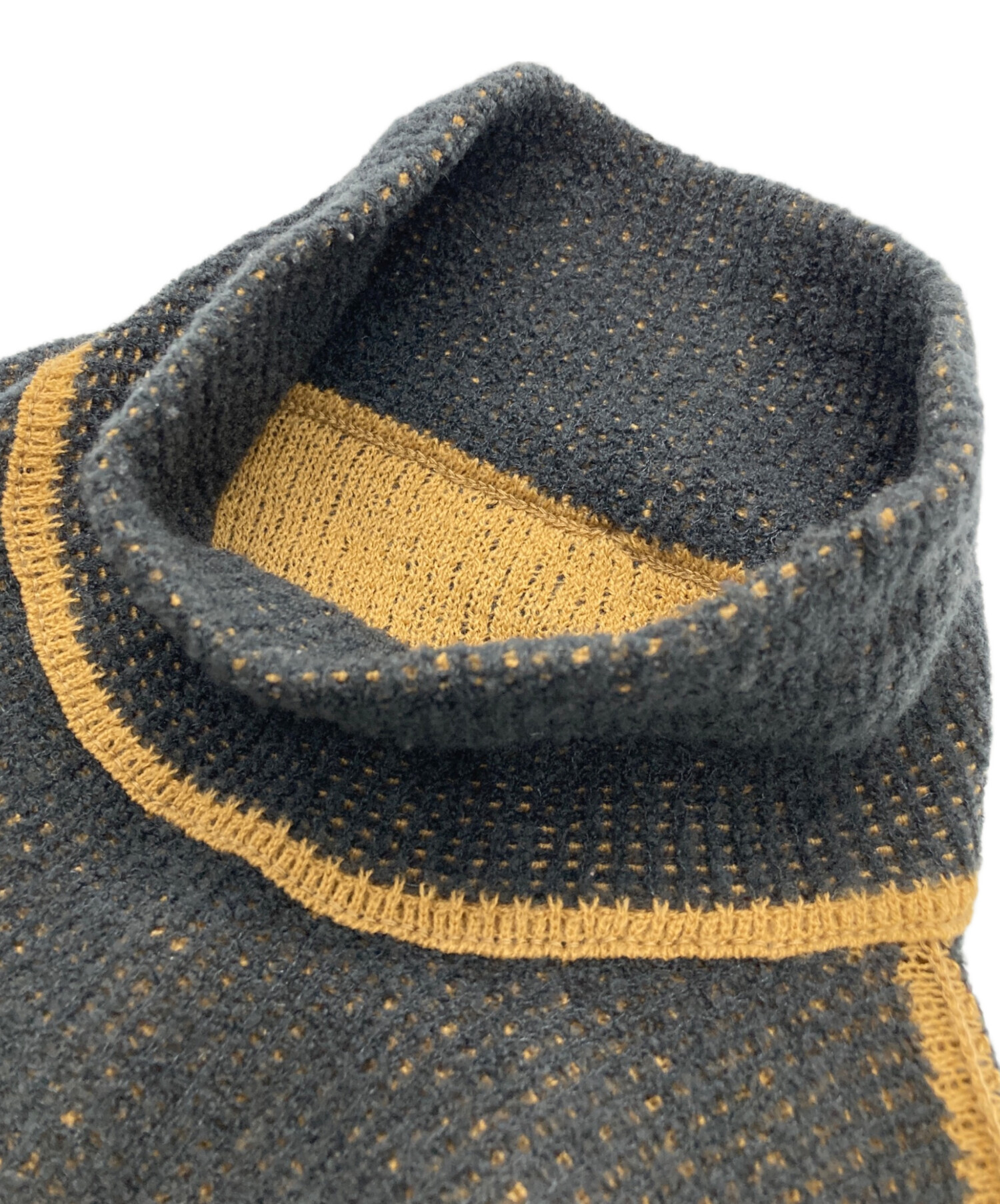 archive ISSEY MIYAKE ハイネック・ウールニットカットソー ISSEY