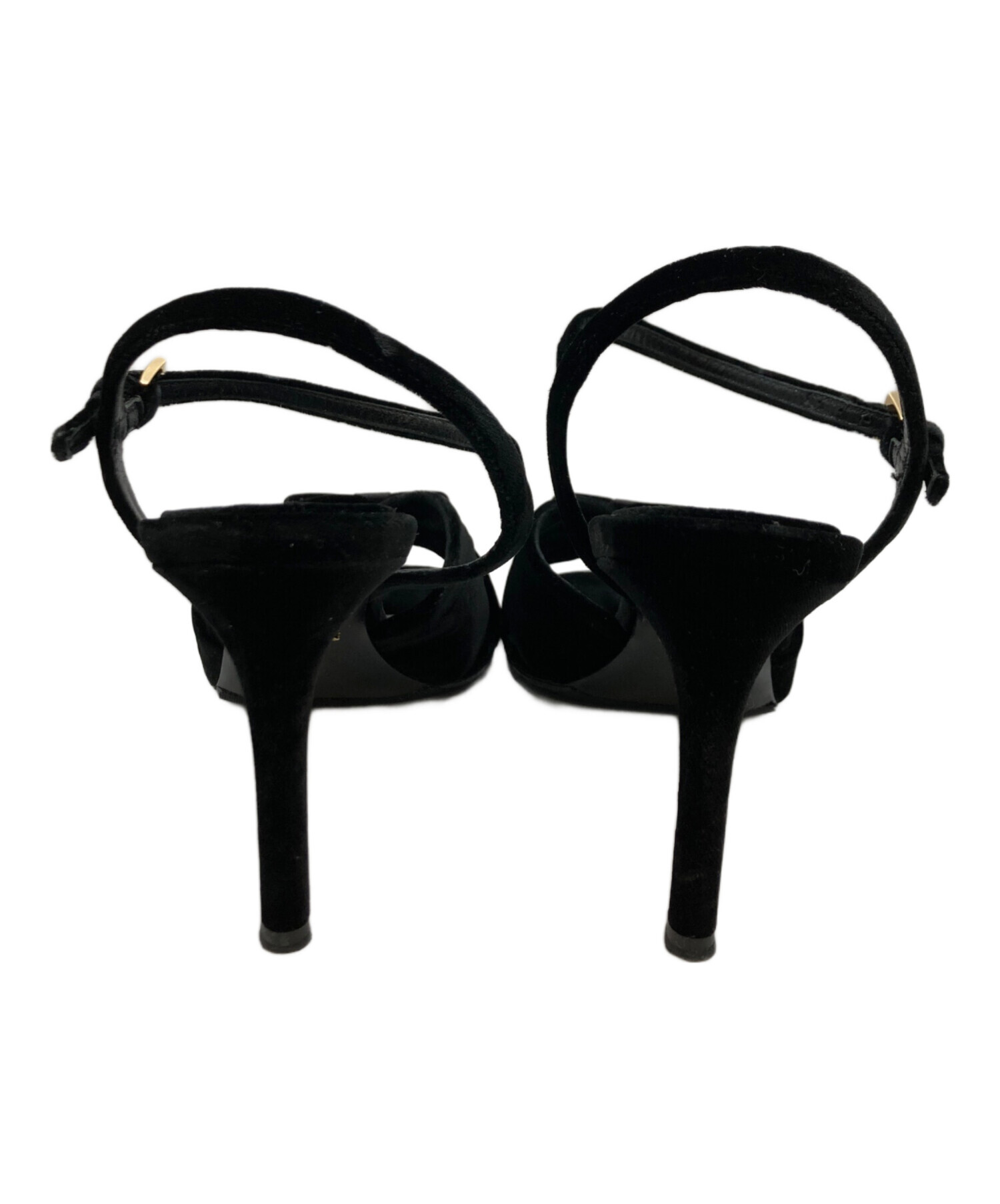 中古・古着通販】PRADA (プラダ) ベロアリボンヒールパンプス ブラック