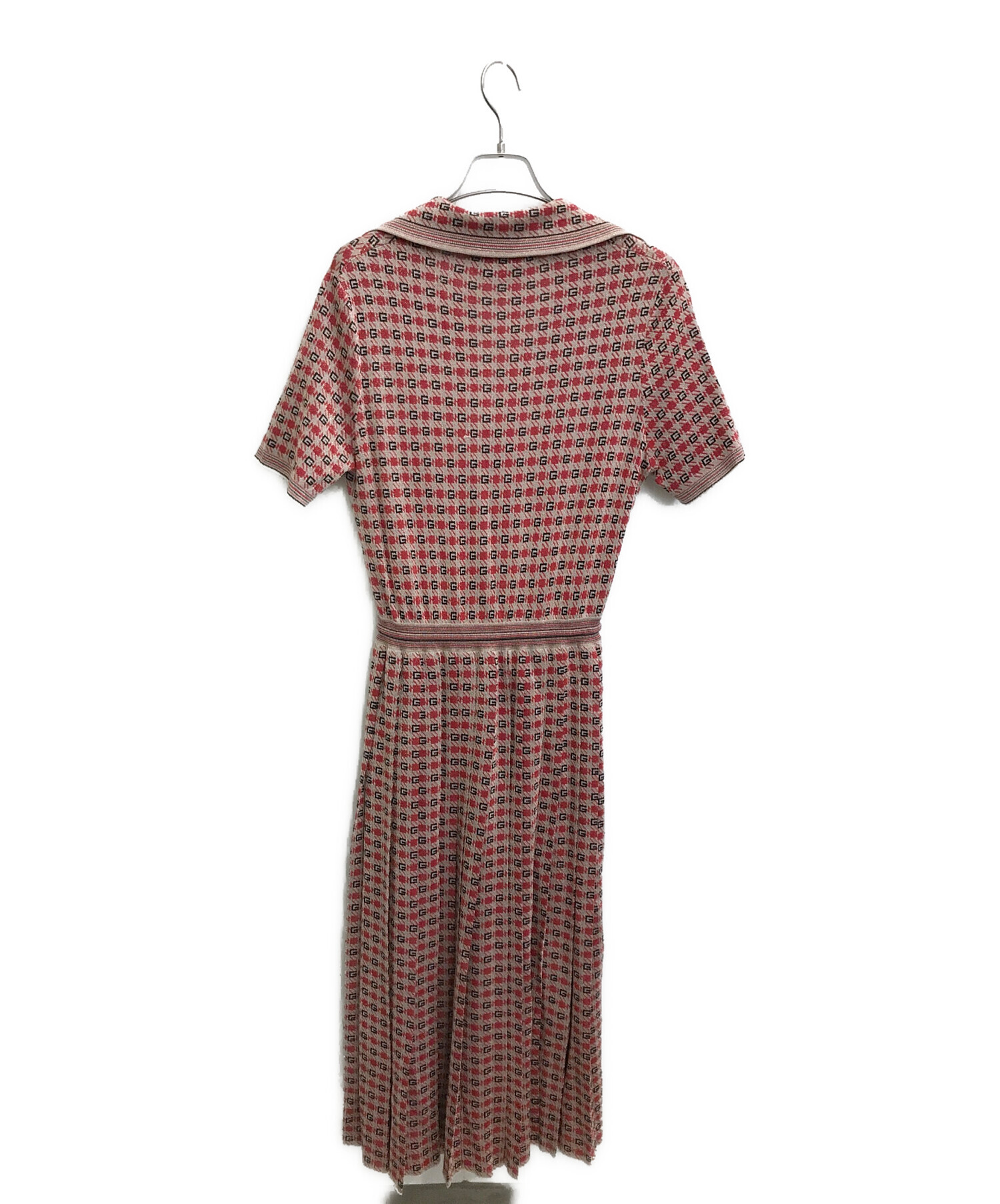 中古・古着通販】GUCCI (グッチ) ニットワンピース レッド×ベージュ