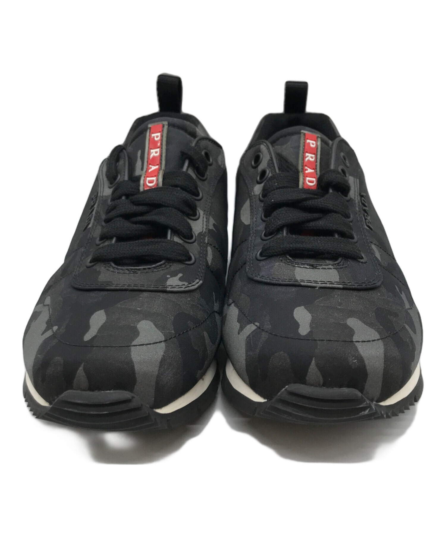 中古・古着通販】PRADA (プラダ) カモフラージュ柄スニーカー ブラック