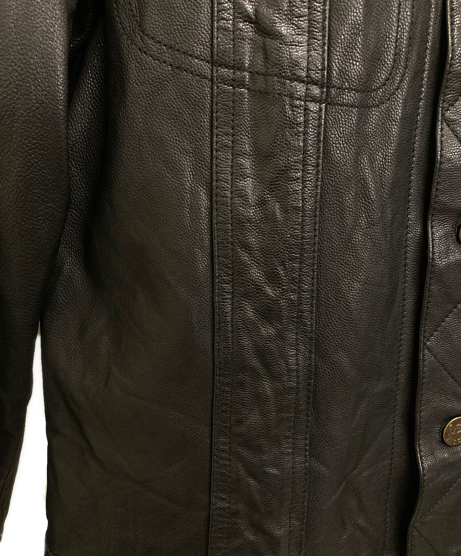 中古・古着通販】LEE (リー) レザートラッカージャケット ブラック