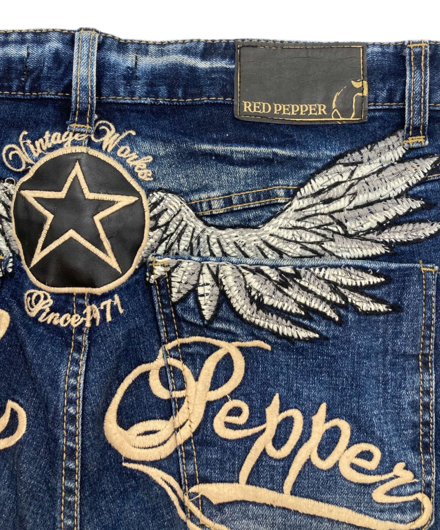 中古・古着通販】RED PEPPER (レッドペッパ) 刺繍デニムパンツ