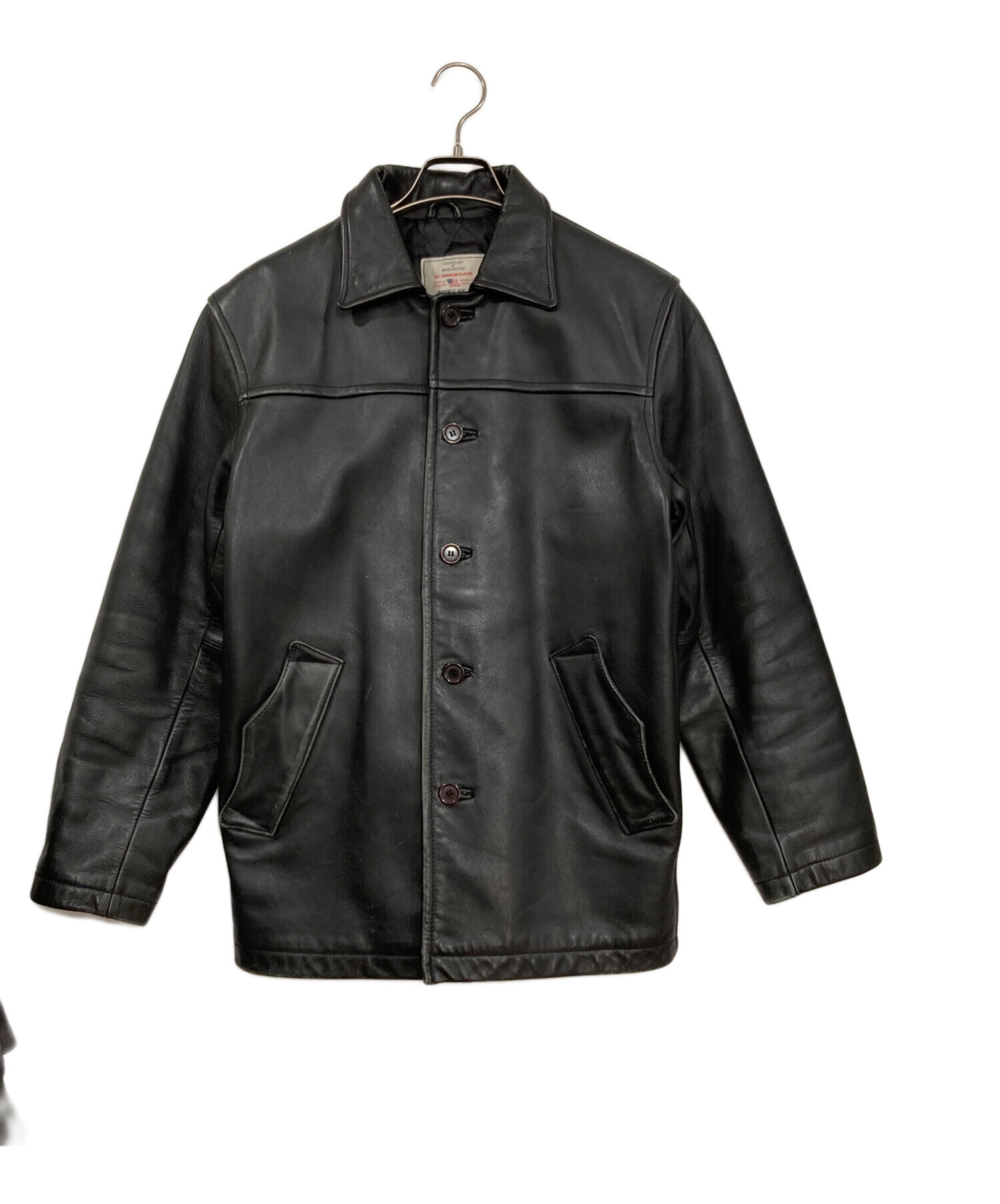 中古・古着通販】AVIREX (アヴィレックス) レザーカーコート ブラック