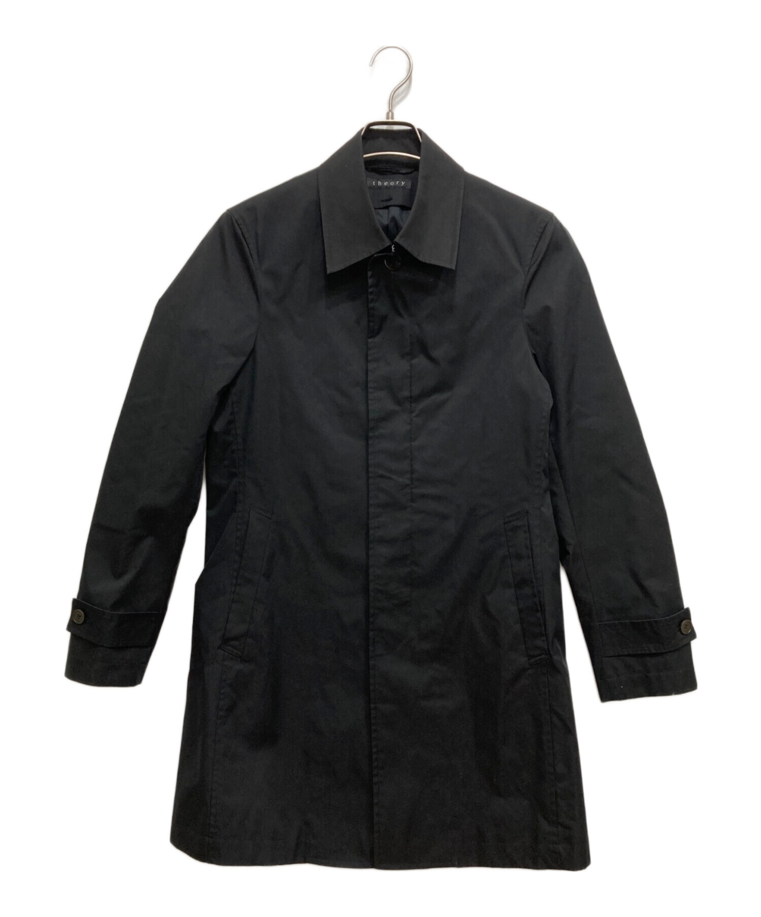 中古・古着通販】theory (セオリー) ステンカラーコート ブラック