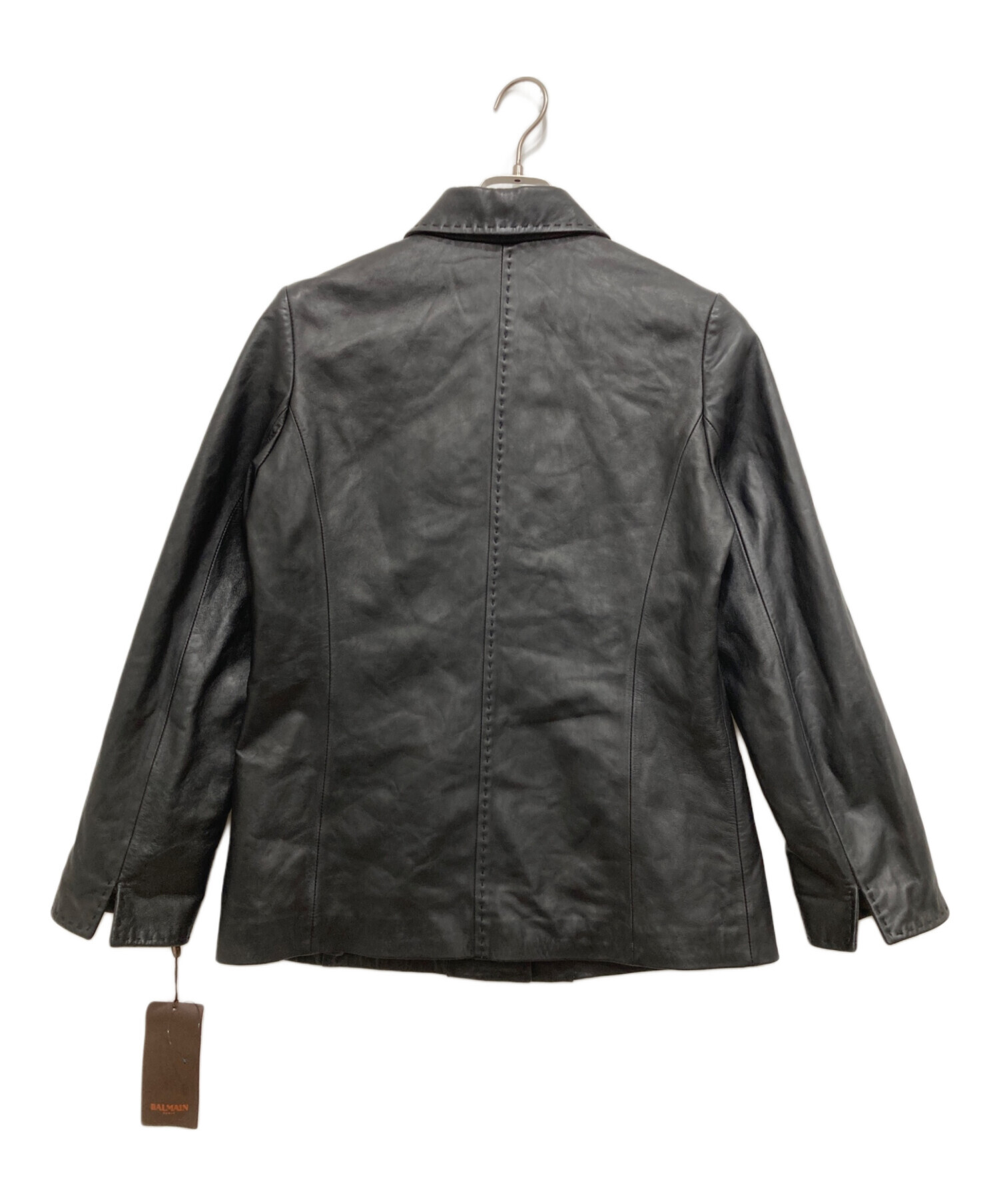 中古・古着通販】BALMAIN (バルマン) ラムレザージャケット ブラック