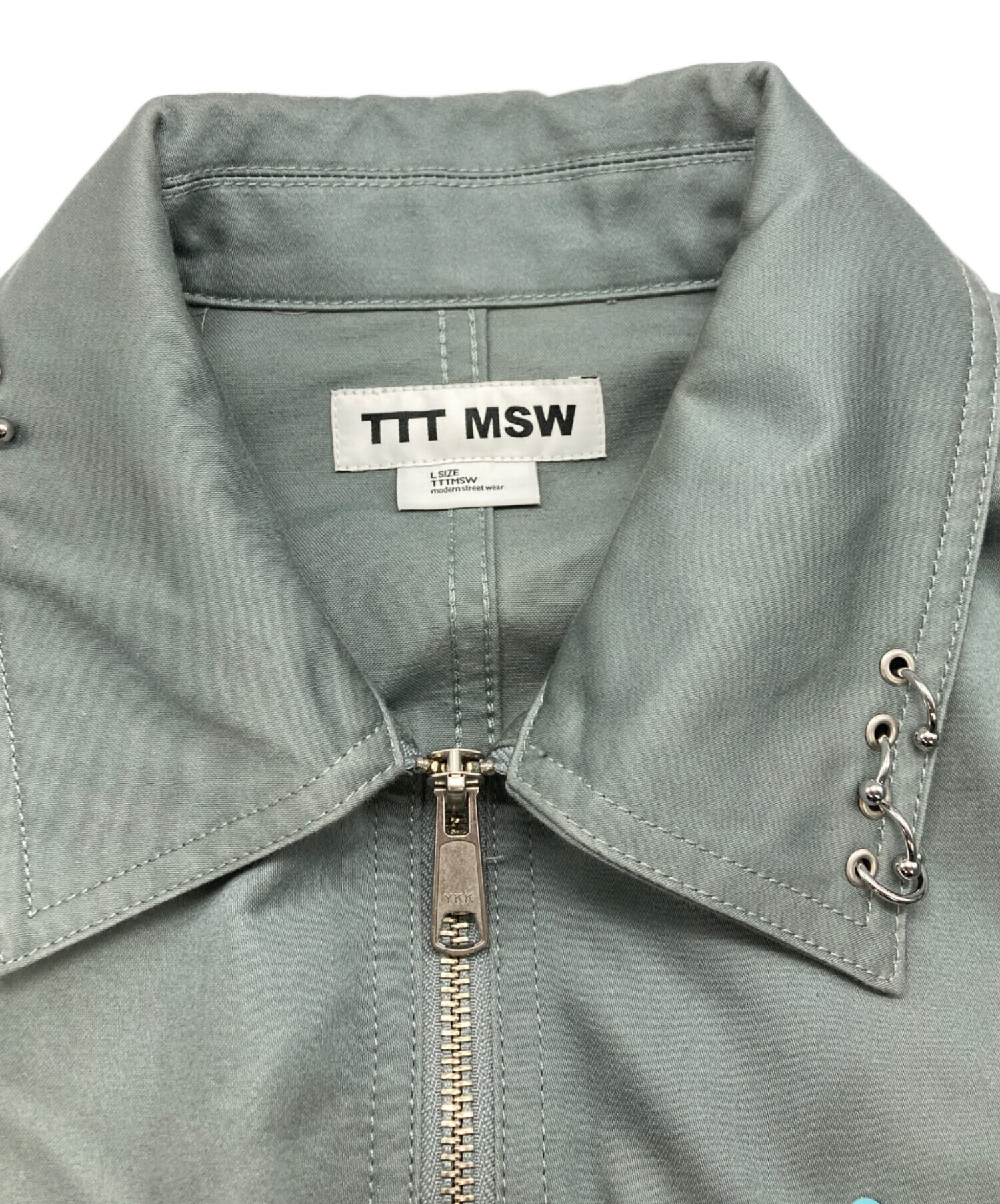中古・古着通販】TTT MSW (ティー) Work jacket w/pierce グリーン