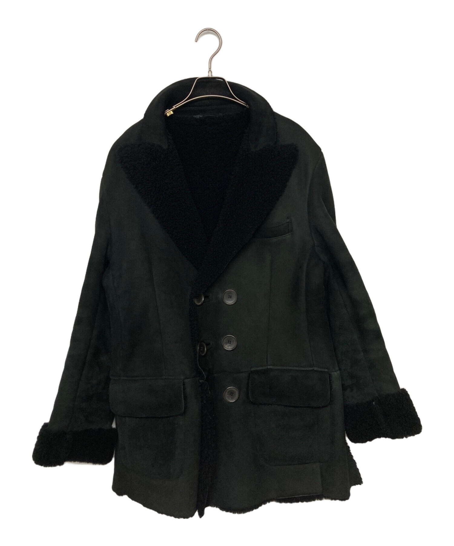 中古・古着通販】GUCCI (グッチ) ムートンコート ブラック サイズ:SIZE