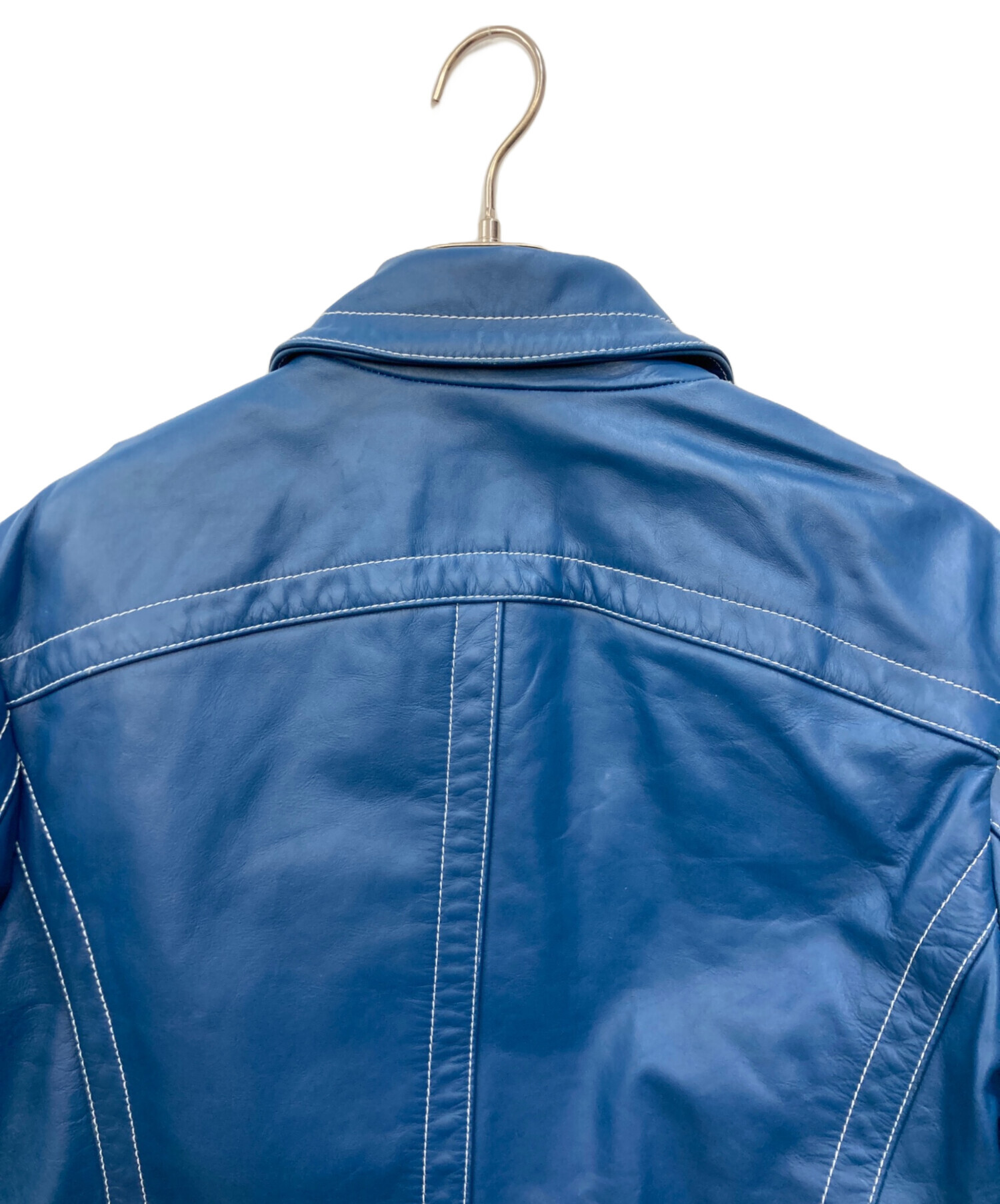 中古・古着通販】DIESEL (ディーゼル) L-CALE レザージャケット ブルー