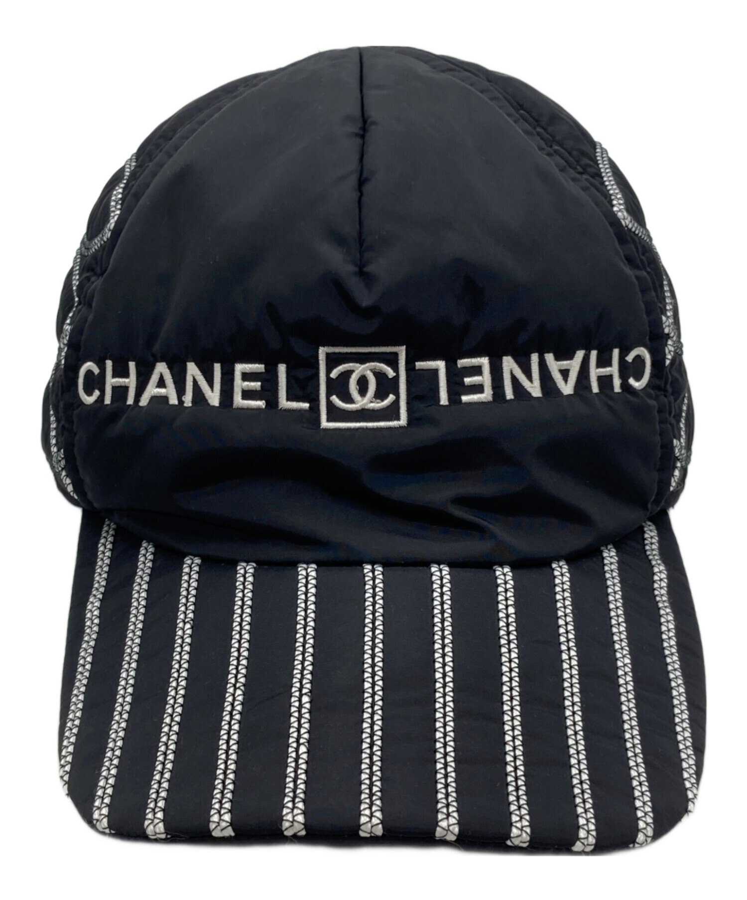中古・古着通販】CHANEL (シャネル) ロゴキャップ ブラック サイズ:M