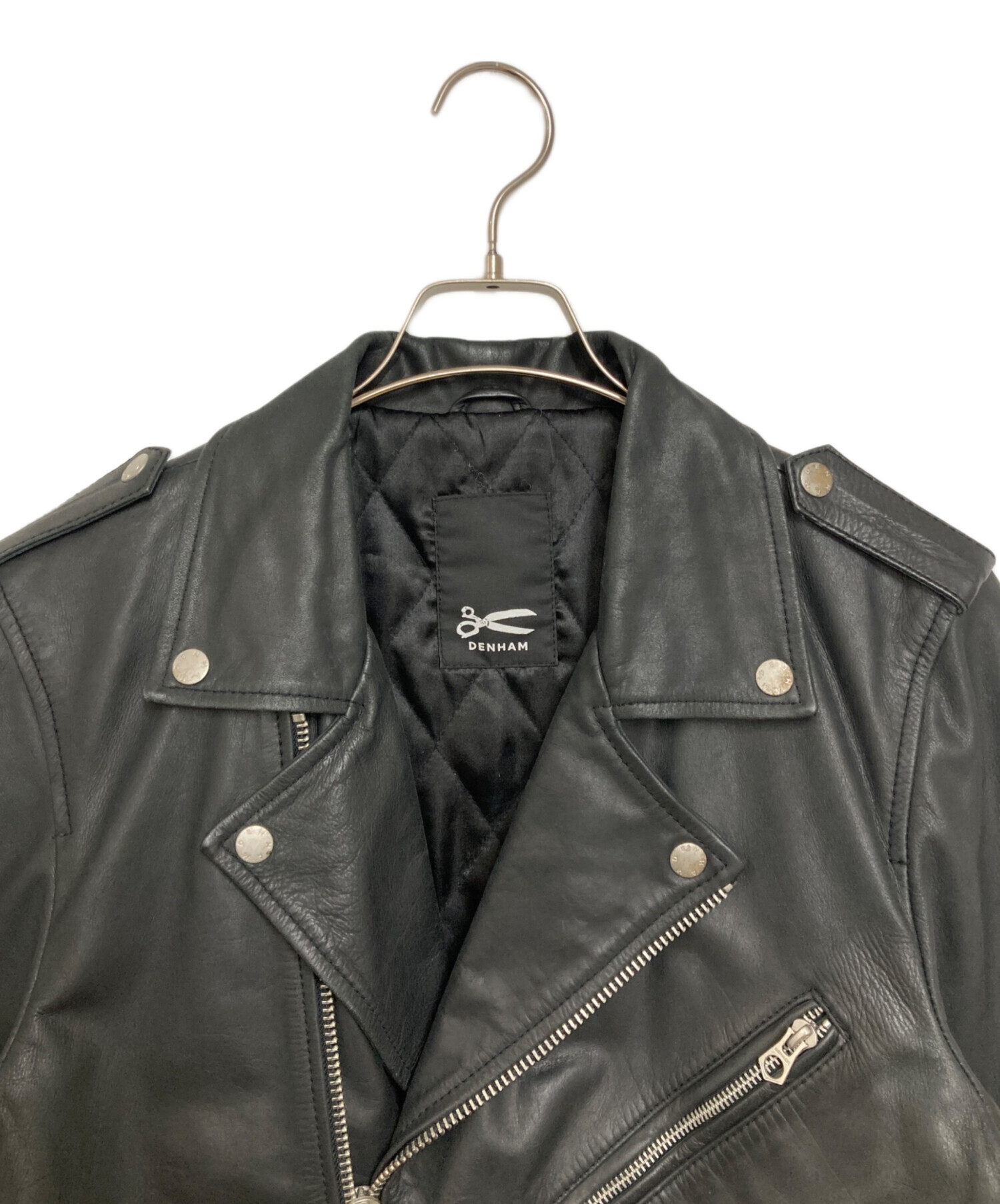 中古・古着通販】Denham (デンハム) レザーダブルライダースジャケット