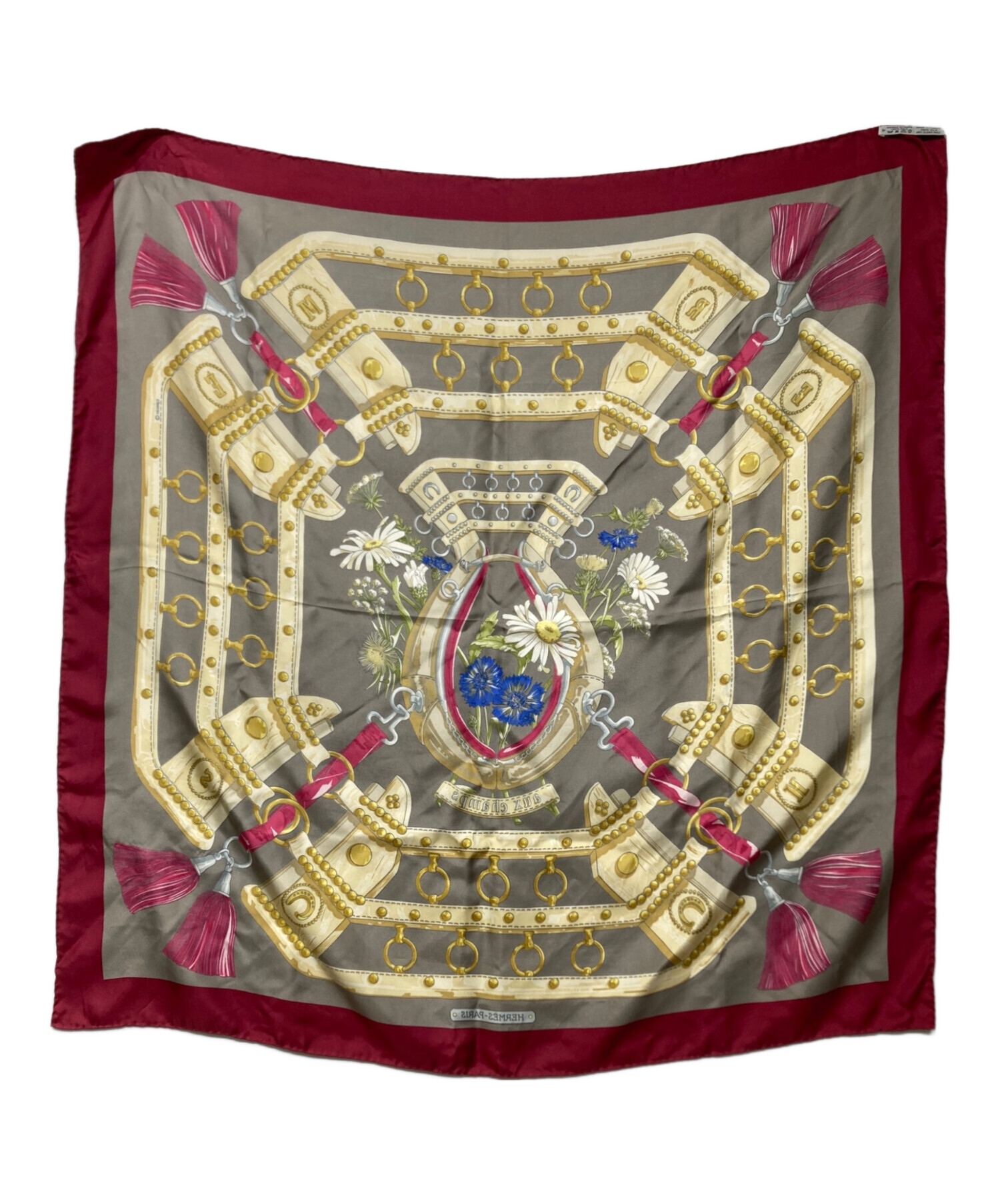 中古・古着通販】HERMES (エルメス) カレ90 aux champs シルクスカーフ