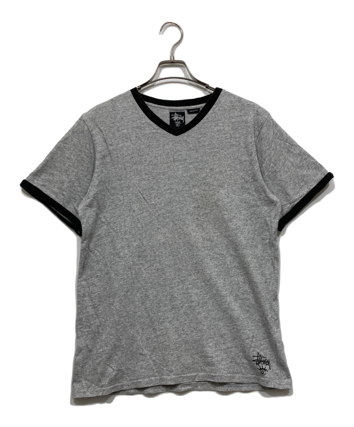 中古・古着通販】stussy (ステューシー) リンガーTシャツ グレー