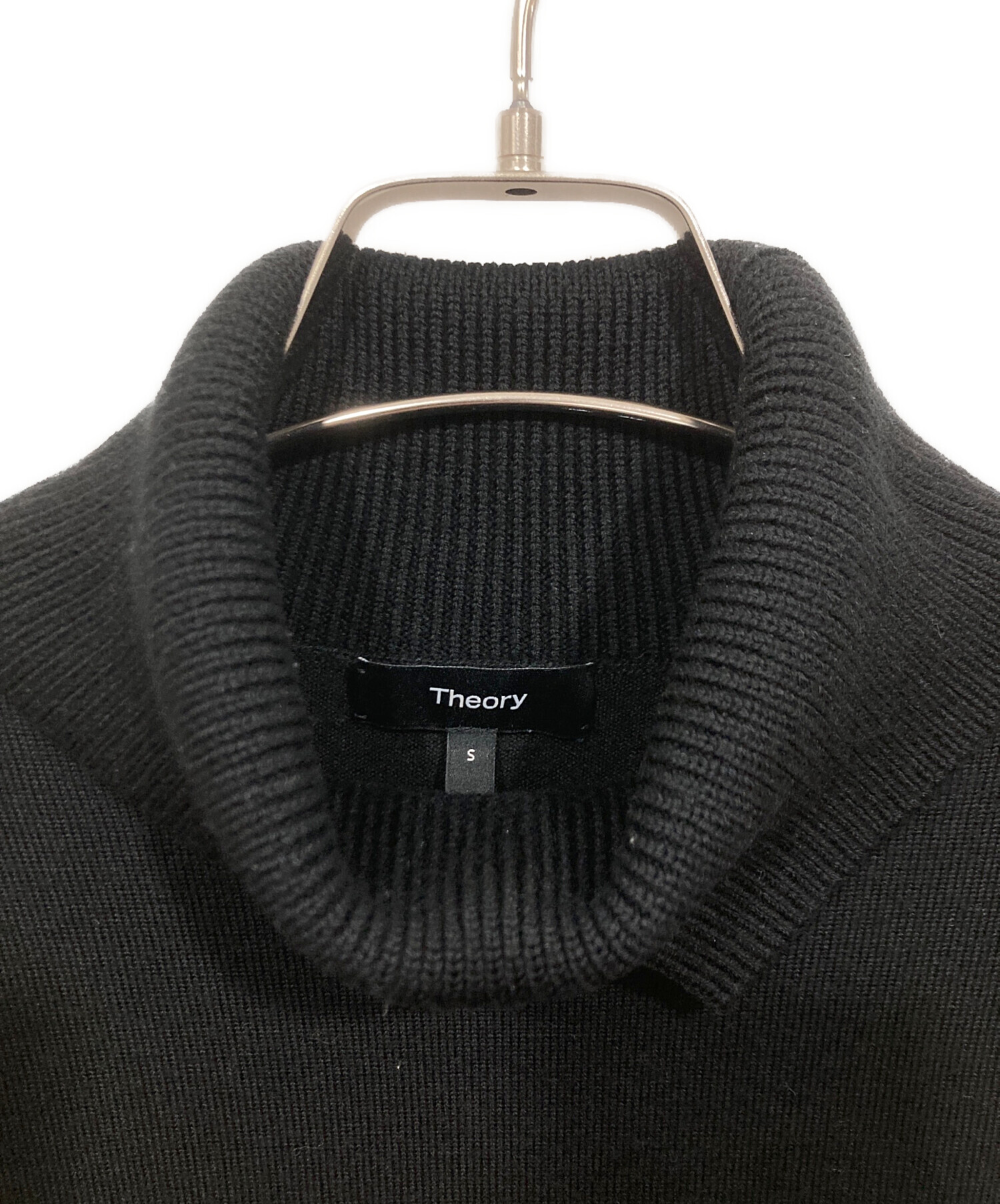 中古・古着通販】theory (セオリー) ニットワンピース ブラック サイズ