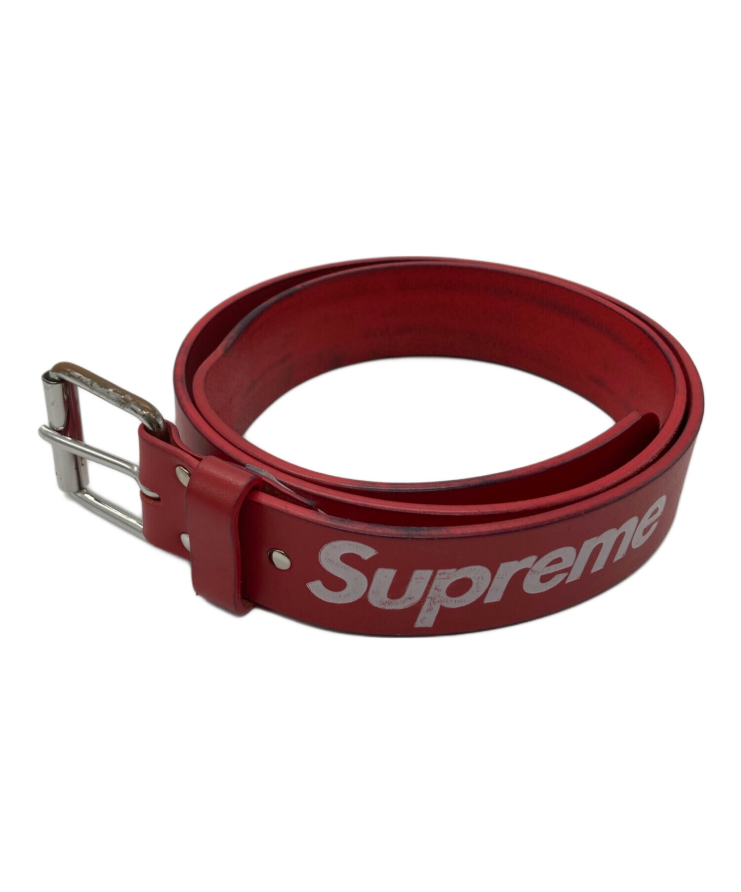 中古・古着通販】SUPREME (シュプリーム) repeat leather belt レッド