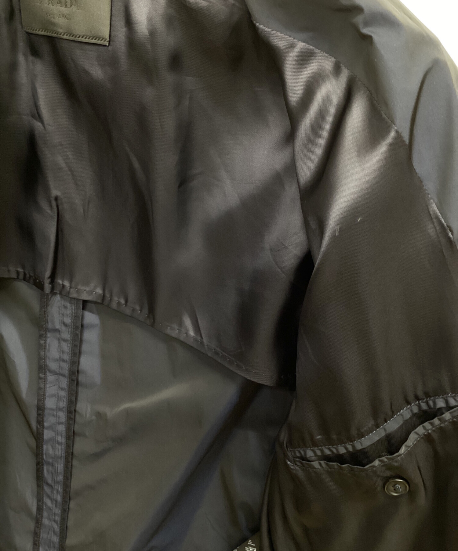 中古・古着通販】PRADA (プラダ) ステンカラーコート ネイビー サイズ