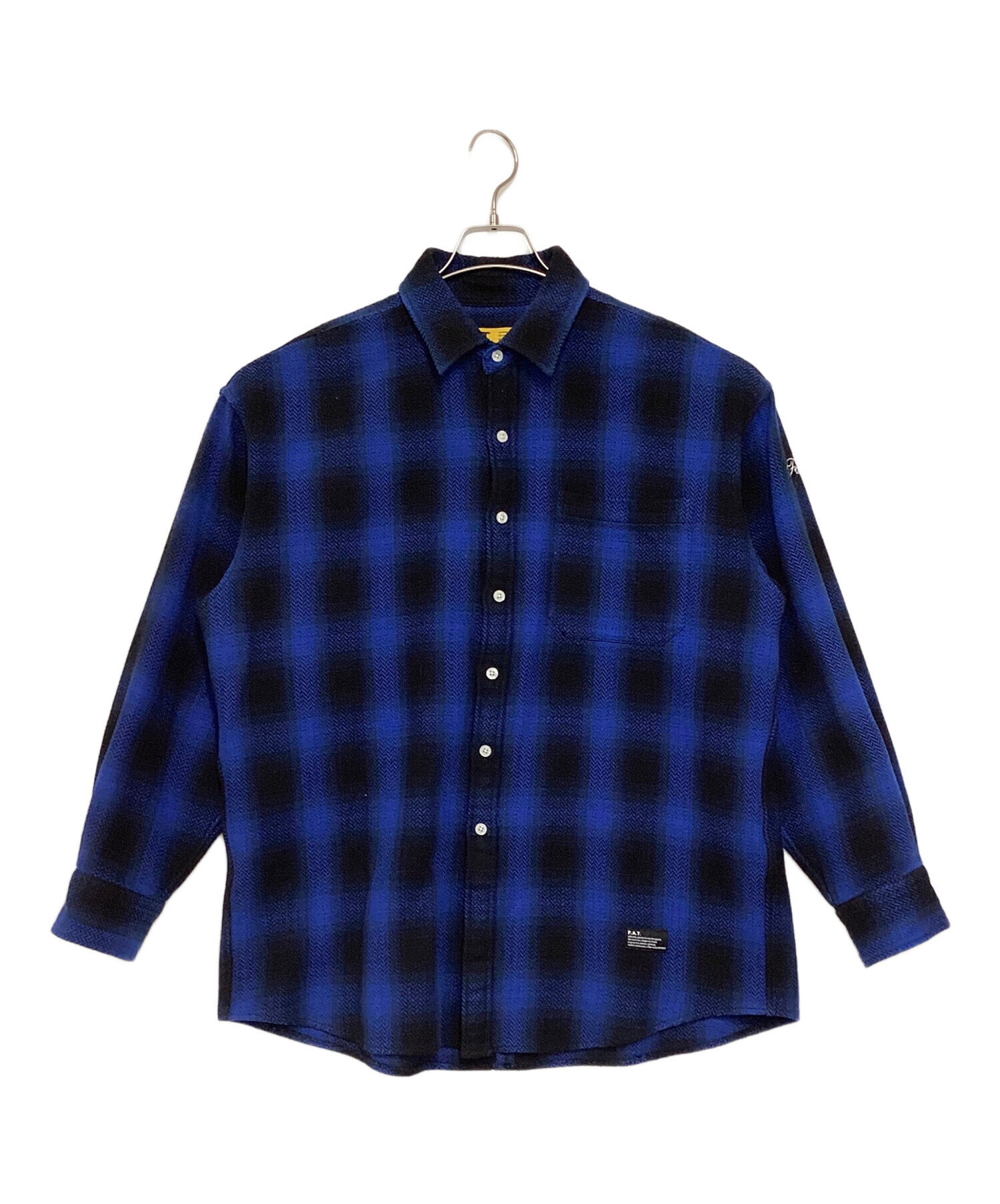 中古・古着通販】FAT (エフエーティー) チェックネルシャツ ブルー
