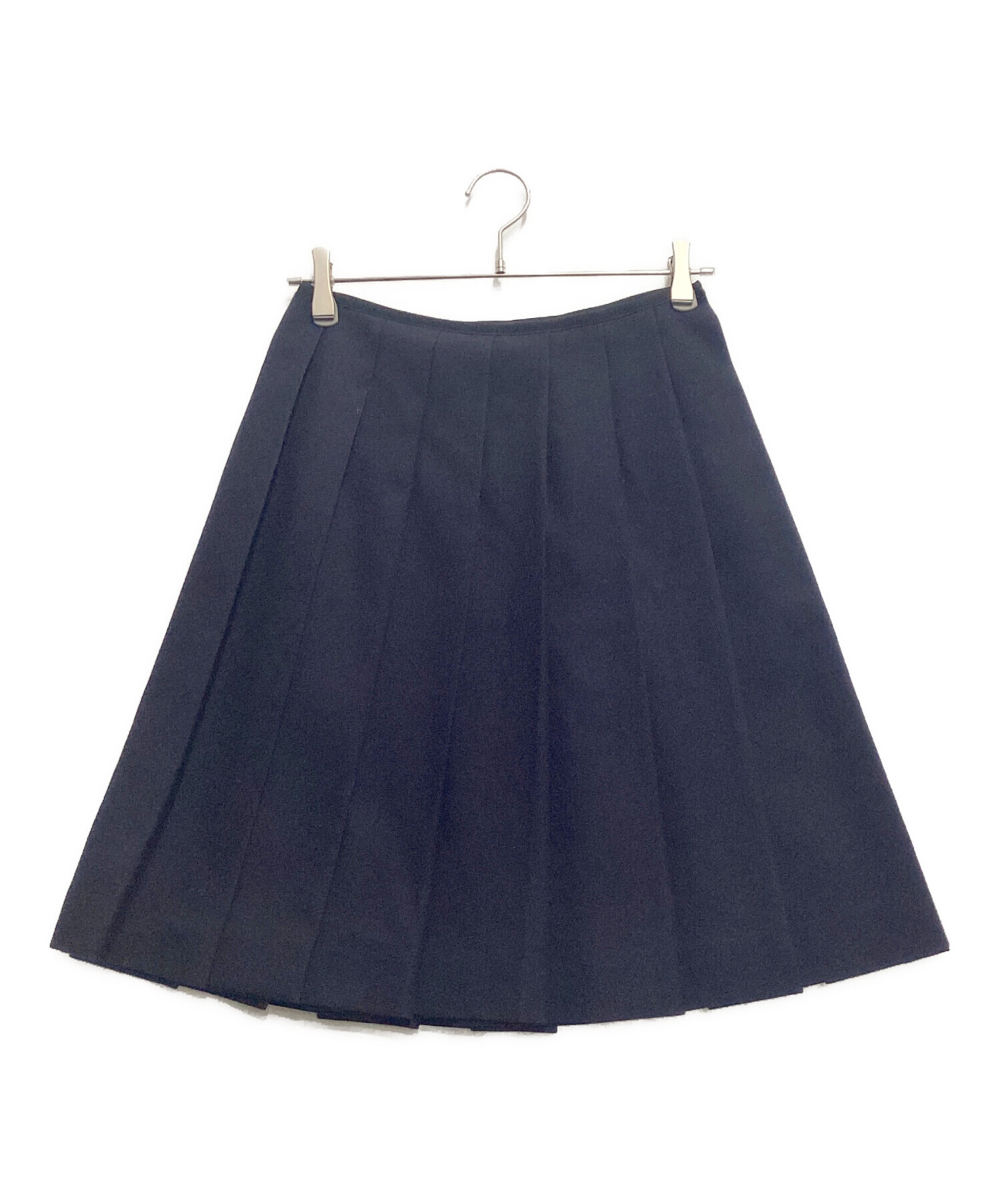中古・古着通販】PRADA (プラダ) ウールプリーツスカート ネイビー