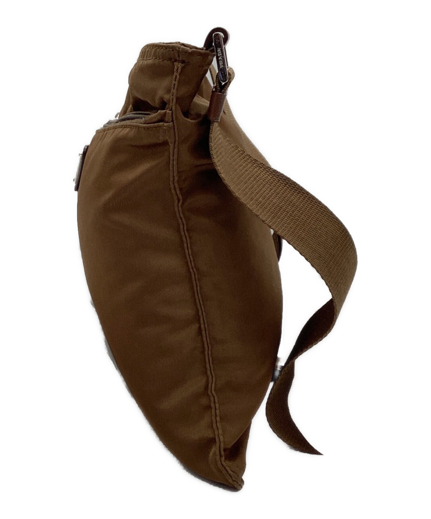 中古・古着通販】PRADA (プラダ) ナイロンショルダーバッグ ブラウン