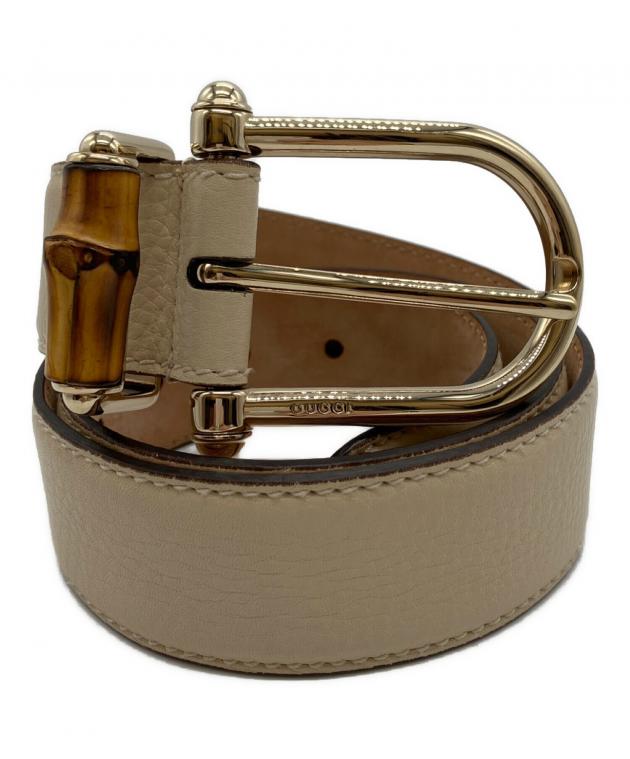 中古・古着通販】GUCCI (グッチ) バンブーバックルベルト ベージュ
