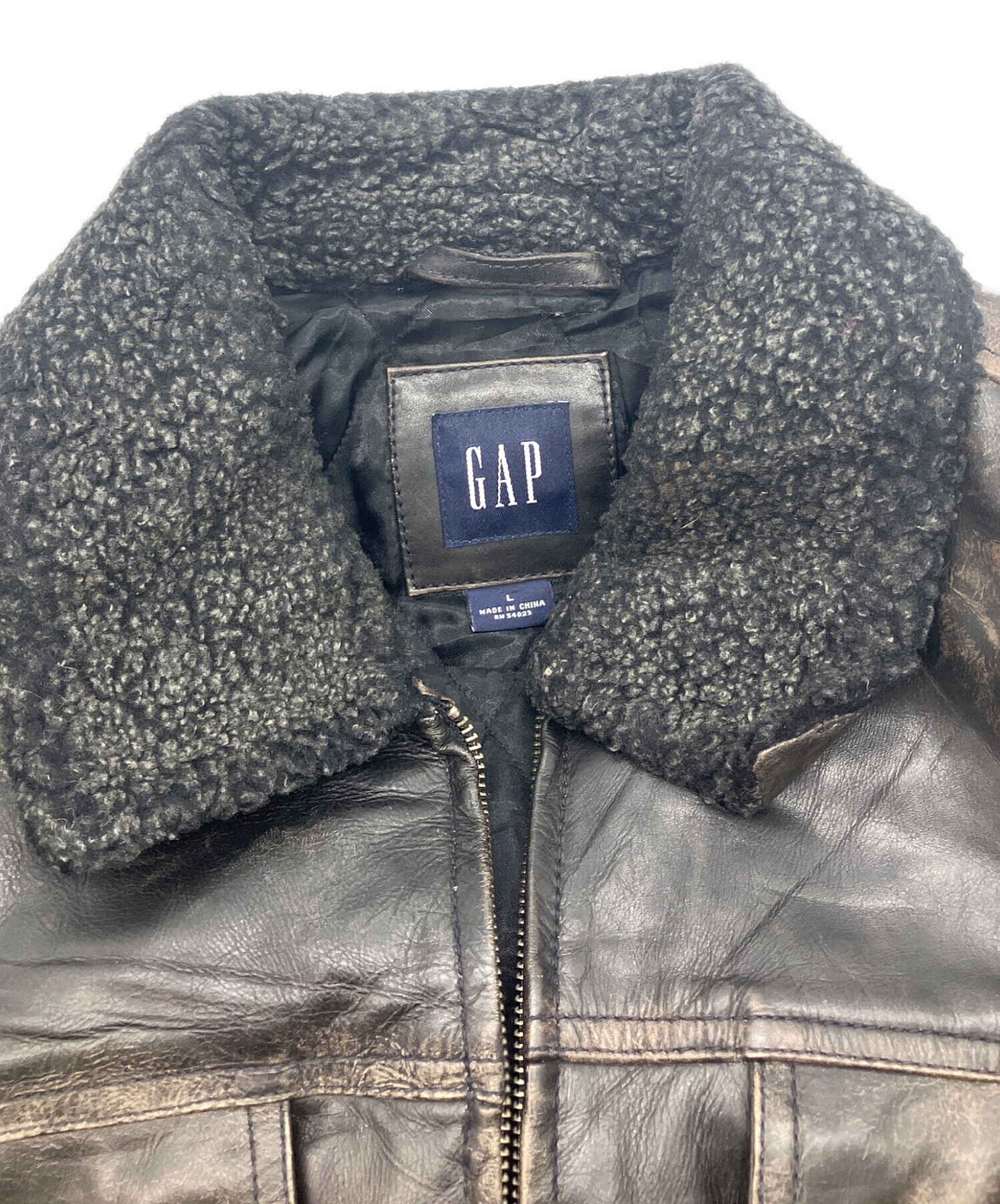 中古・古着通販】GAP (ギャップ) オールドボアレザージャケット