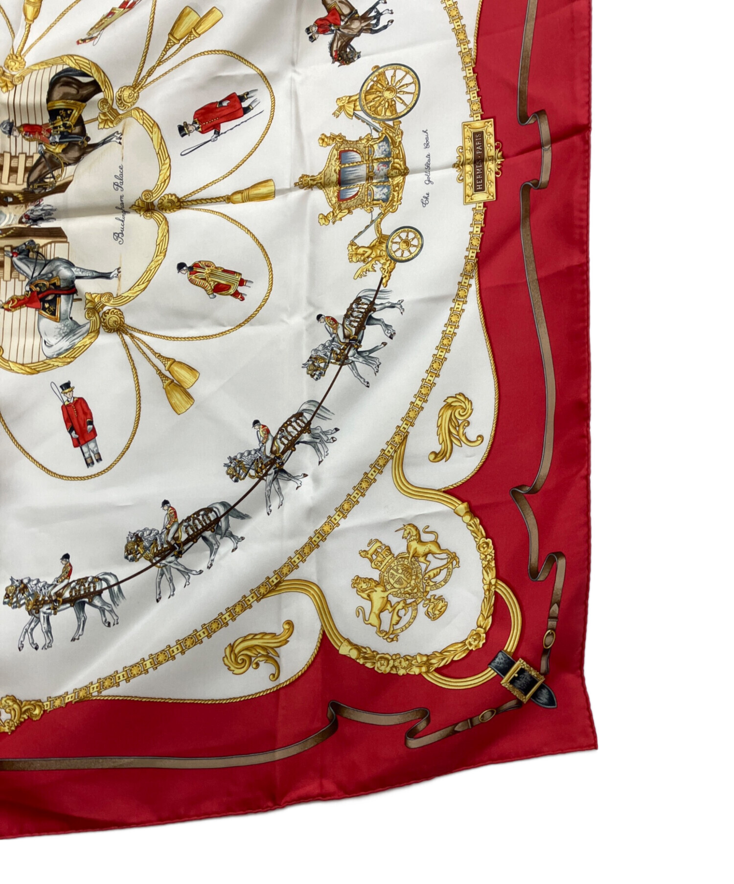 中古・古着通販】HERMES (エルメス) カレ90 シルクスカーフ ベージュ