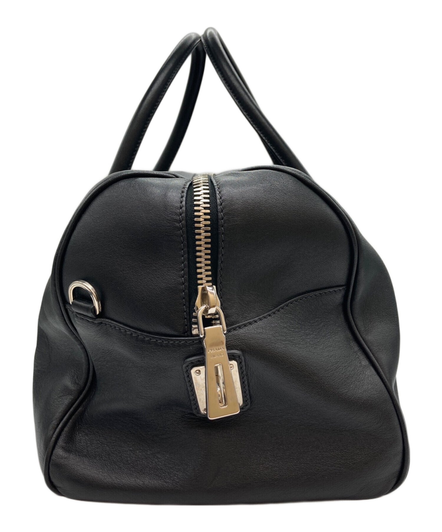 中古・古着通販】PRADA (プラダ) レザーボストンバッグ ブラック