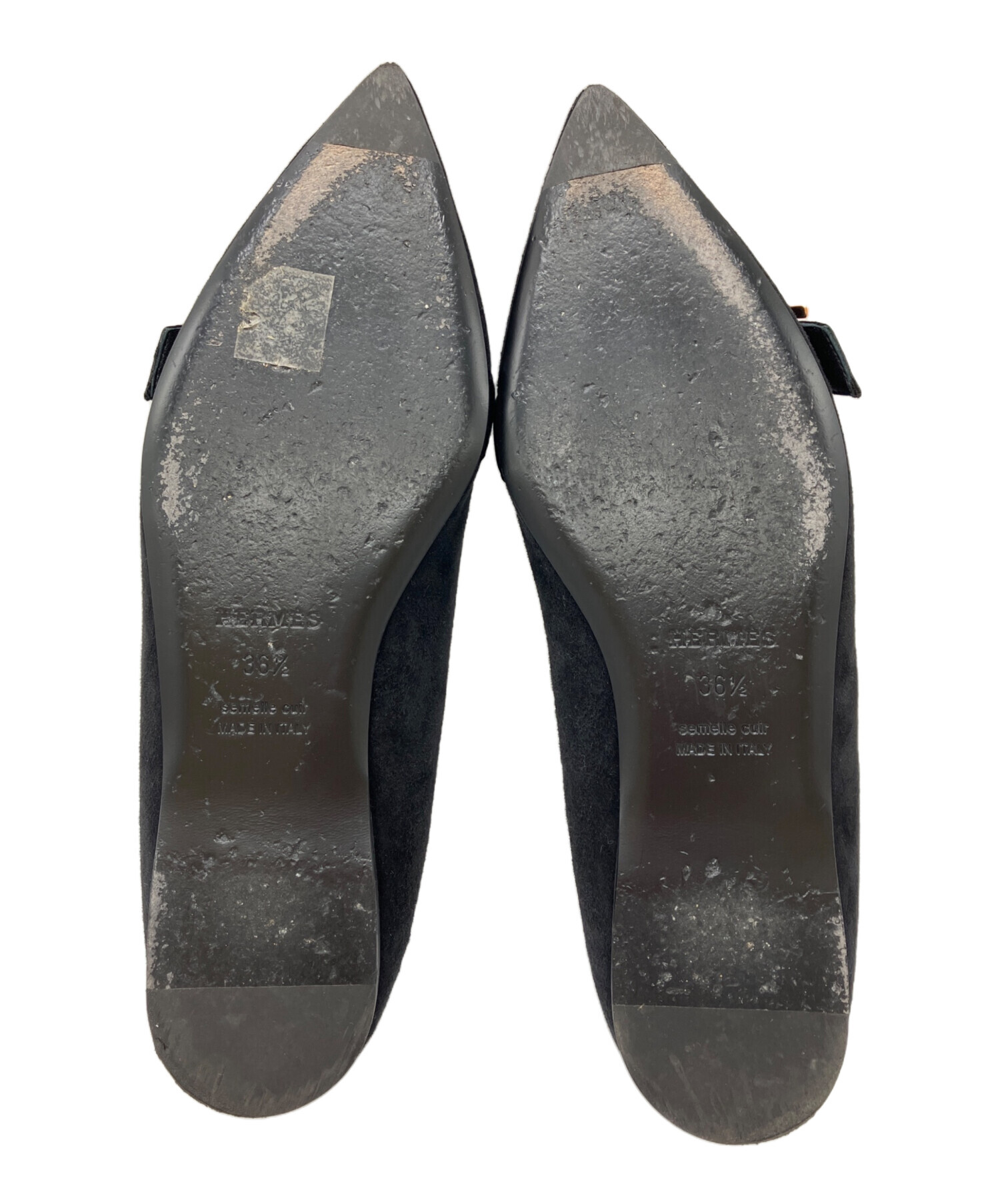 中古・古着通販】HERMES (エルメス) フラットパンプス ブラック サイズ