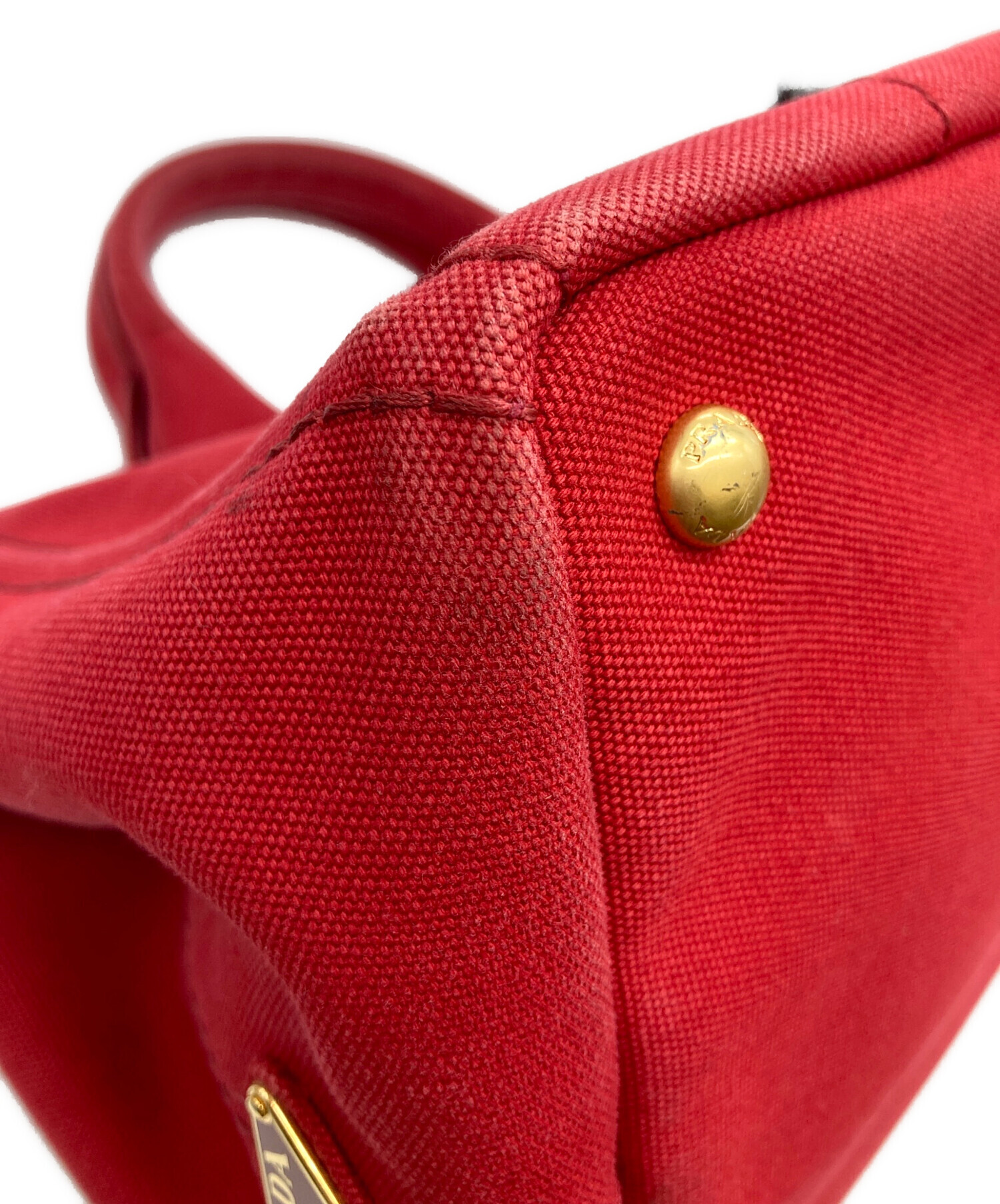 中古・古着通販】PRADA (プラダ) キャンバストートバッグ レッド