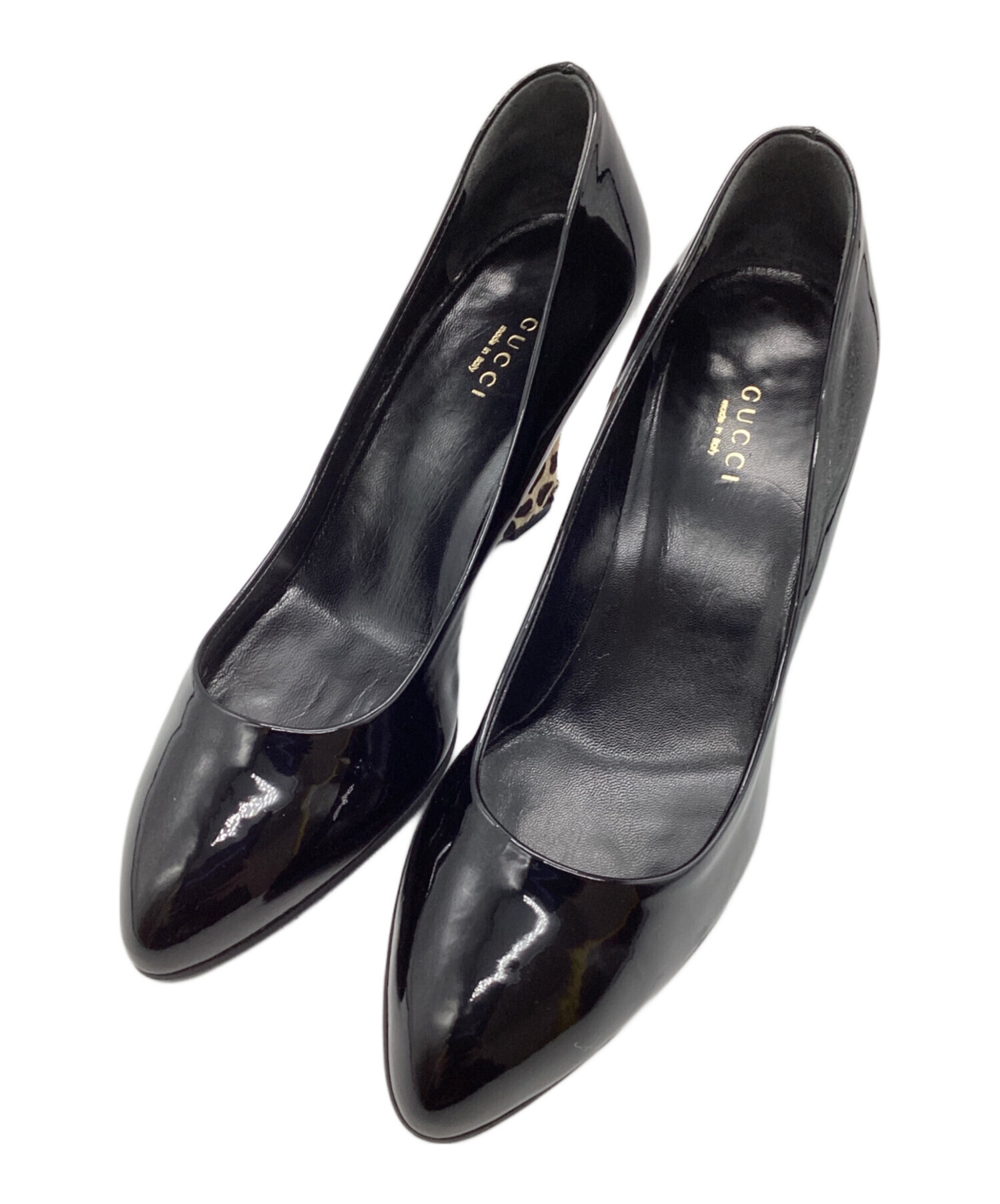 中古・古着通販】GUCCI (グッチ) エナメル ハラコ ヒールパンプス