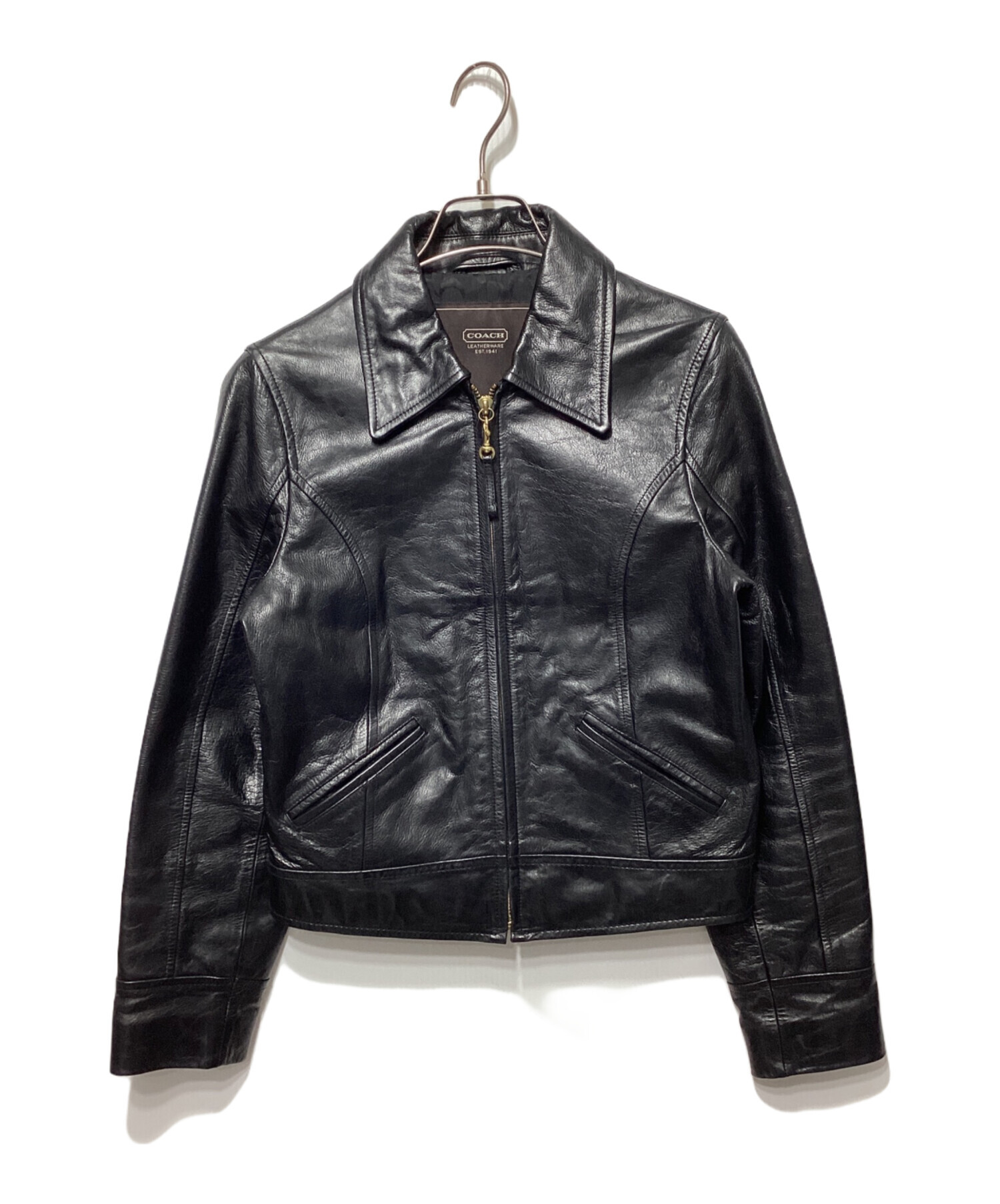 中古・古着通販】COACH (コーチ) レザージャケット ブラック サイズ:XS