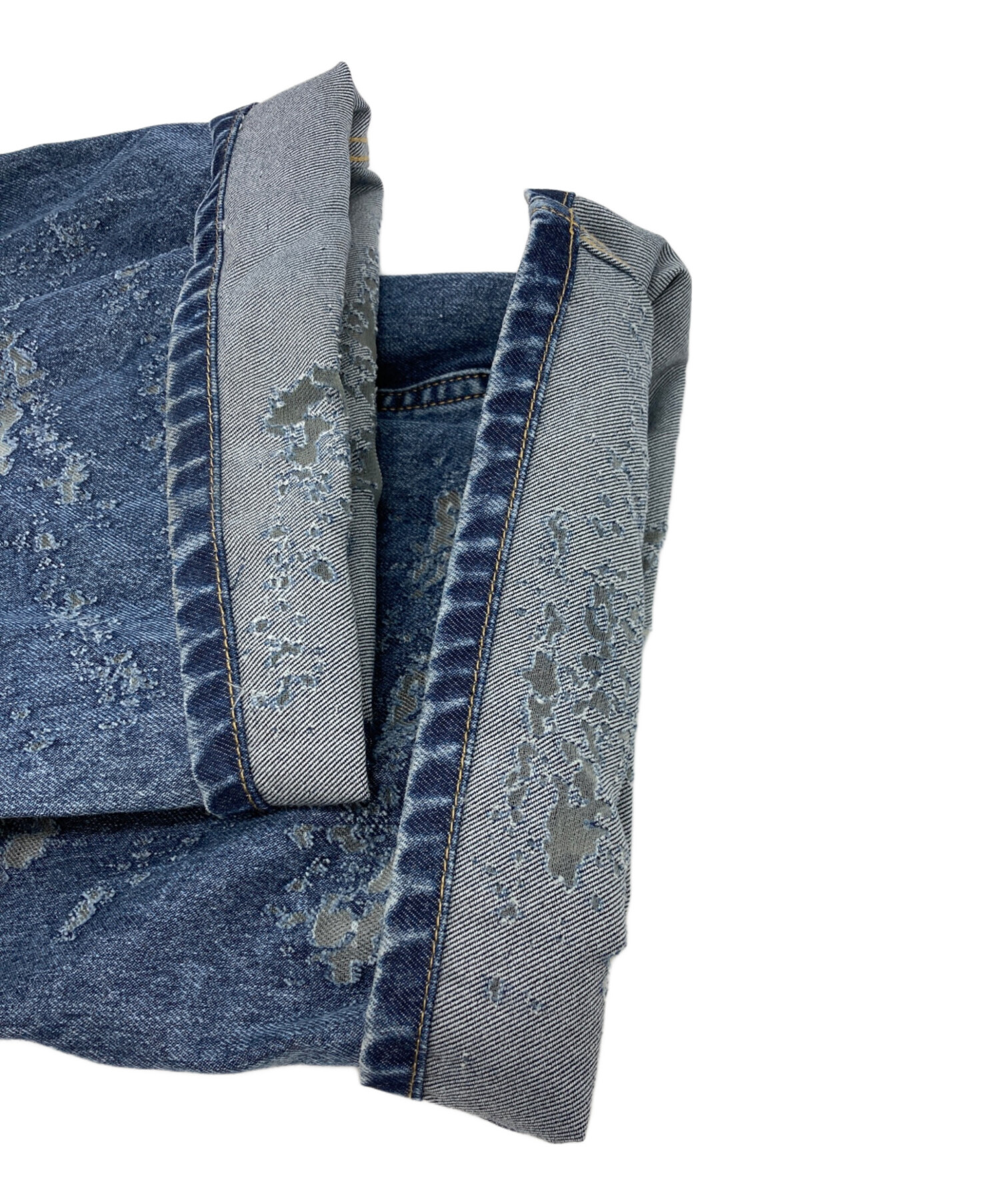 中古・古着通販】EVISU (エヴィス) カモメ刺繍とレーザー加工ワイド