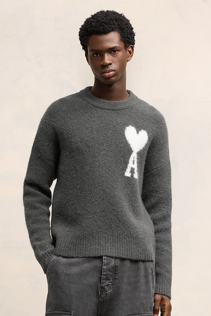 SOLD}AMI アミ オフホワイト Ami de Coeur クルーネック セーター{-BDA