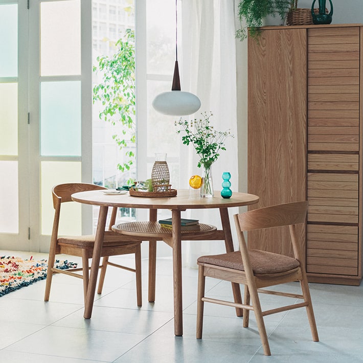 unico SOLK(ソルク) ラウンドダイニングテーブル Φ1100