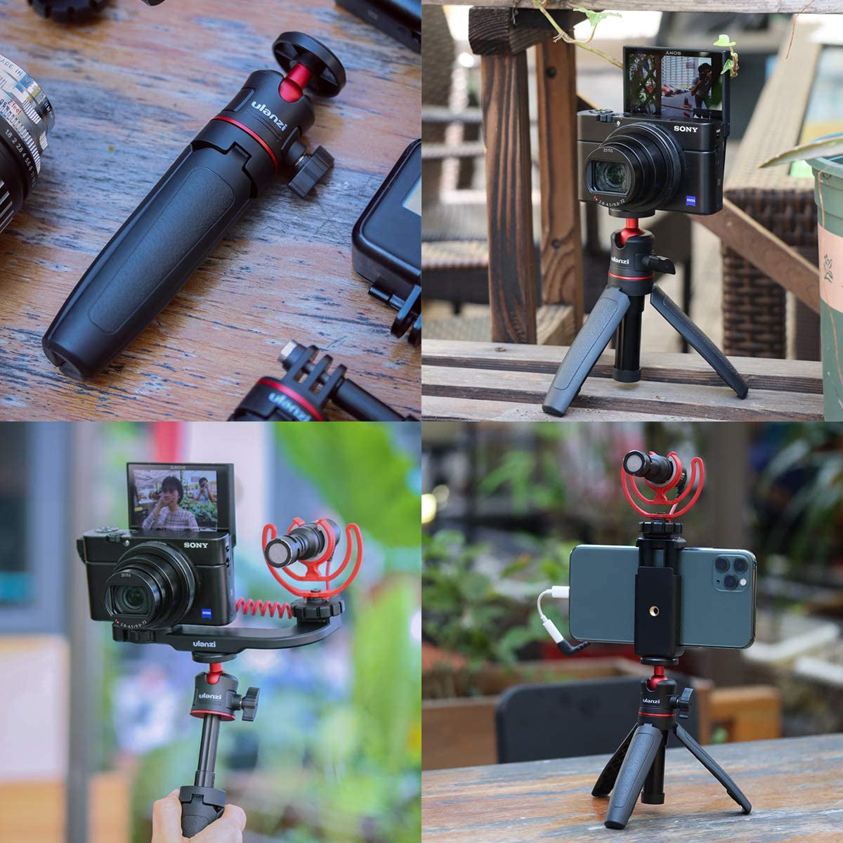 Extendable Handheld Tripod | Silica Grip & 360° Head