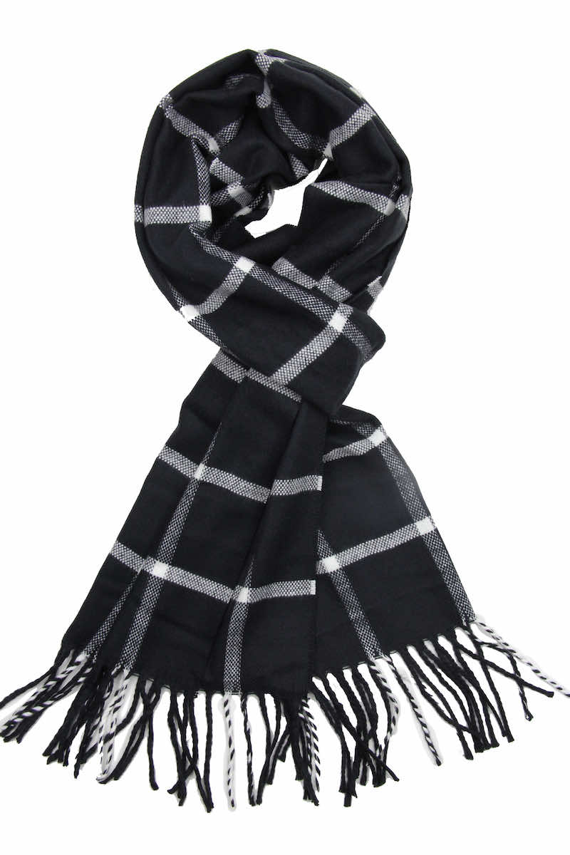 CTHY Windowpane WINDOWPANE CHECK CASHMERE STOLE Check Cashmere Stole