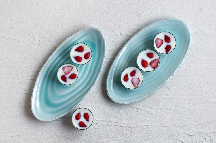 陶房独歩炎 45B 青白磁楕円長皿（大） ｜ 暮らしのうつわ花田 和食器 通販