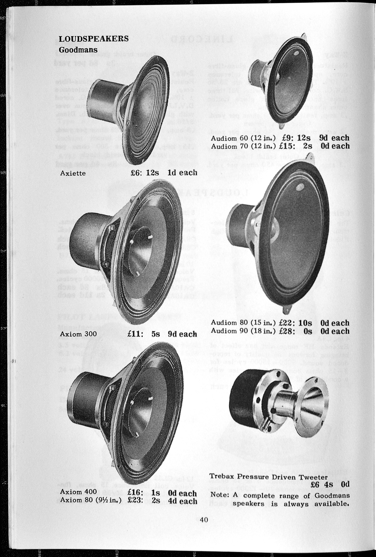 Goodmans Audiom 90 bass speakers for Vox AC50s