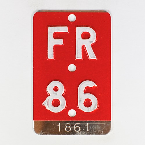 Fahrradkennzeichen 1986 | Museum of Swiss Bicycle License Plates
