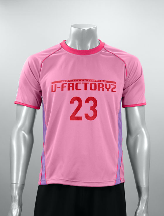 縫製セミオーダーPR01＋チーム名・胸番号・背番号プリント 桜色／薄紫