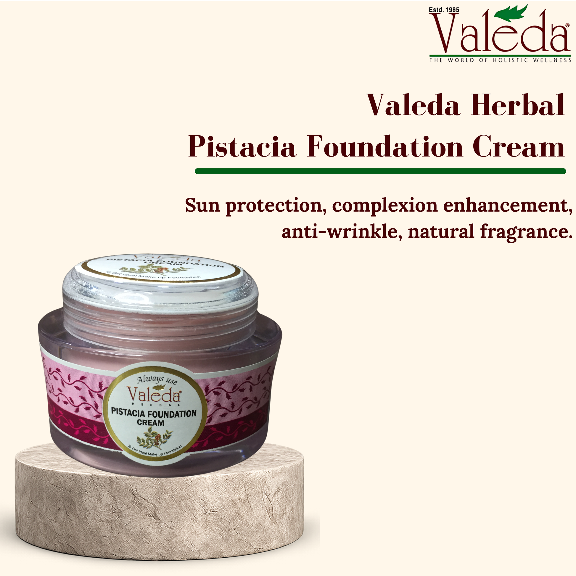 VALEDA HERBAL PISTACIA FOUNDATION CREAM – valedashop