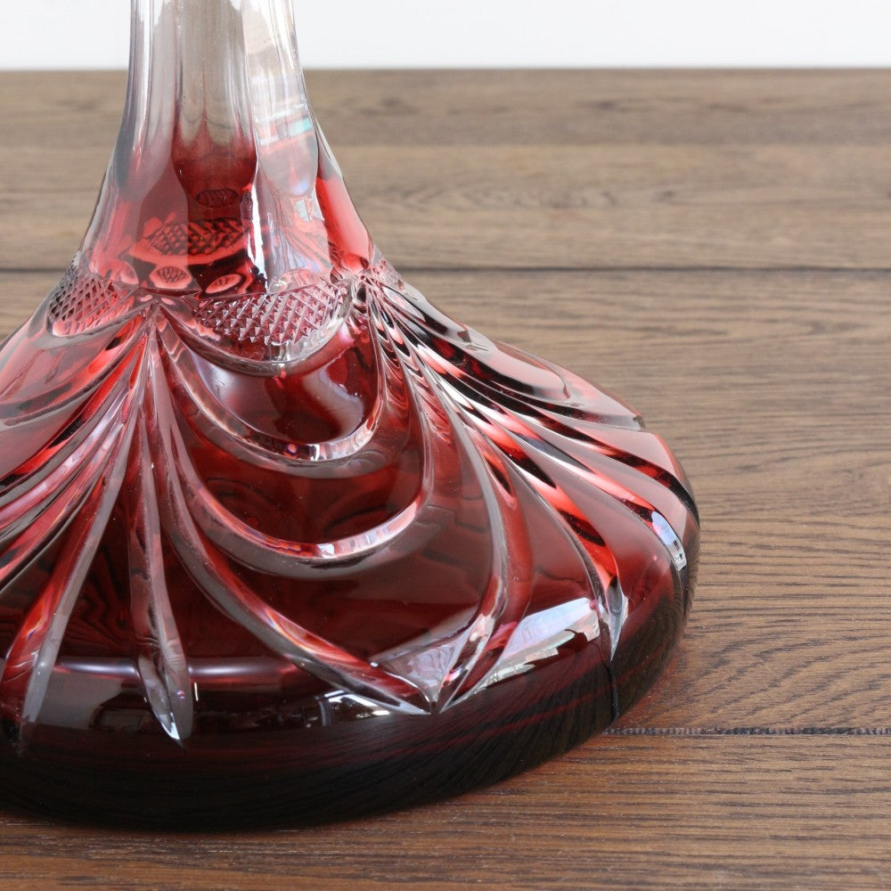 艶やかなガーネット色♪ アンティーク ガラスデキャンタ LV1-2-A-171