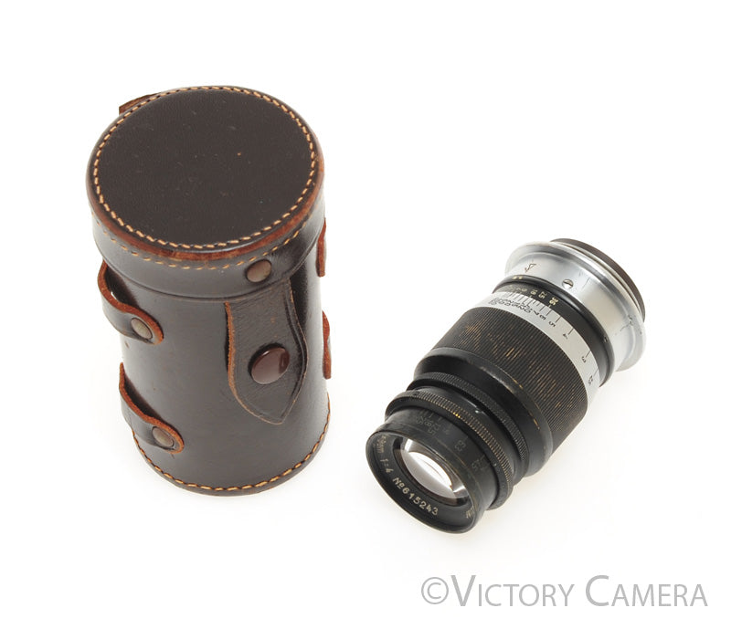 Leitz Leica Elmar 9cm 90mm f4 Black LTM Lens [EXC]