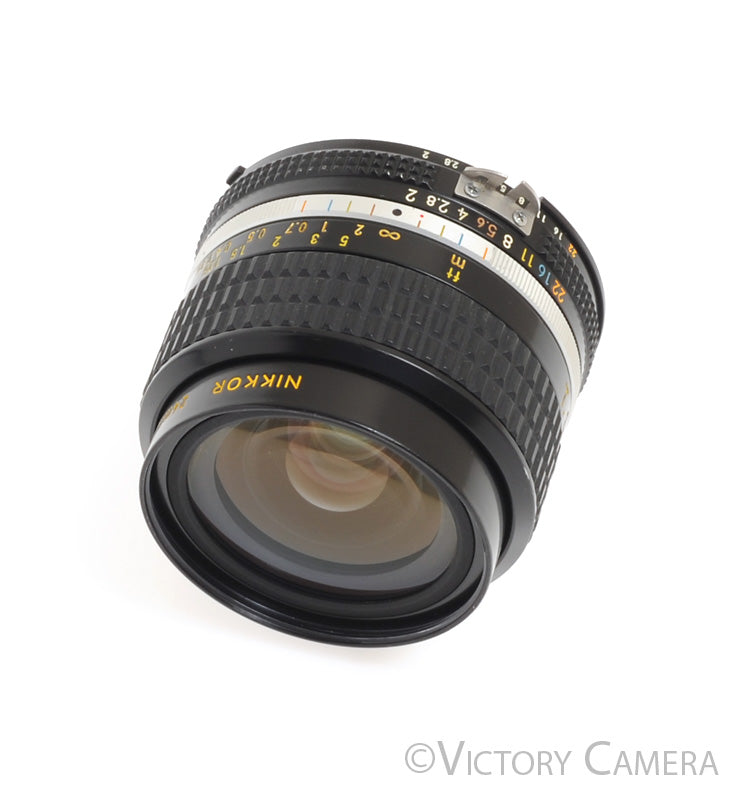 Nikon Nikkor 24mm f2 AI-S Fast Wide Angle Lens -Yellow Text, T.S.A, Lo
