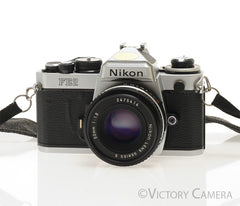 Nikon FE-2 FE2 Chrome 35mm Camera with 50mm f1.8 AI-s Lens [EXC+]
