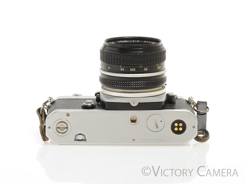 Nikon FM Chrome 35mm Film Camera w/ 50mm f2 AI Lens [EXC-]