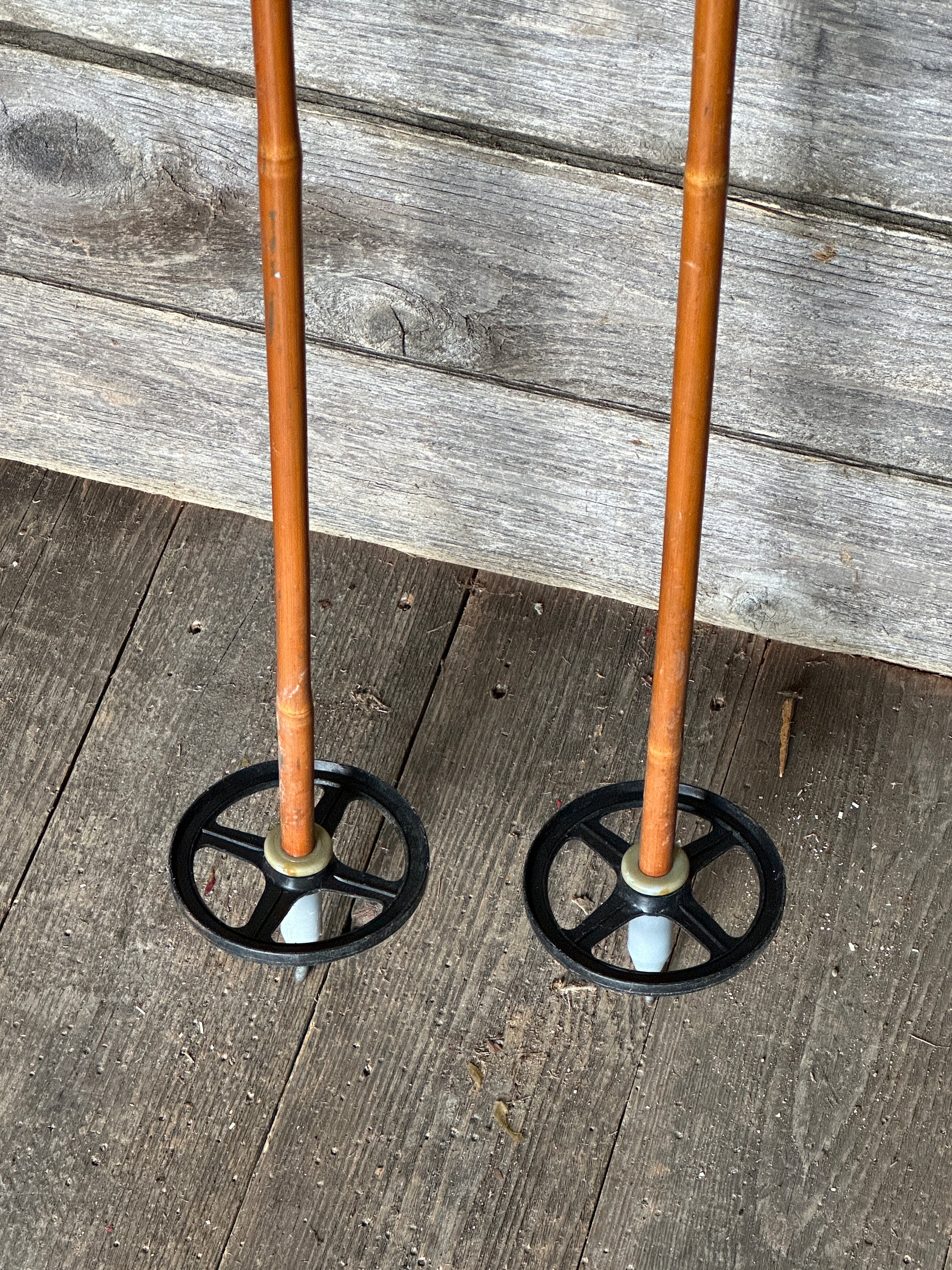 Antique Bamboo Ski Poles - VintageWinter