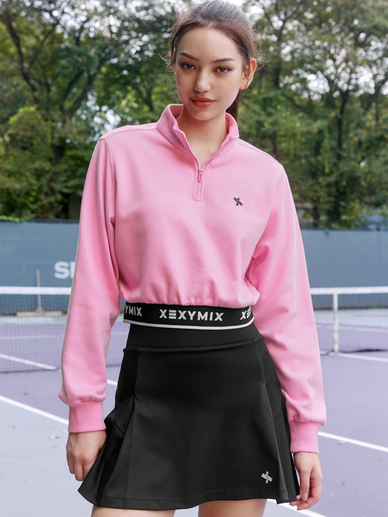 XTFHZ02J3 裏起毛 ロゴバンド ハイネック トレーナー